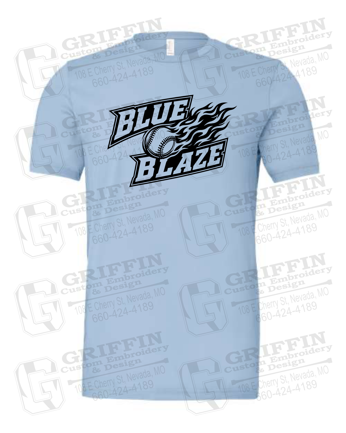 Cotton Short Sleeve T-Shirt - Blue Blaze