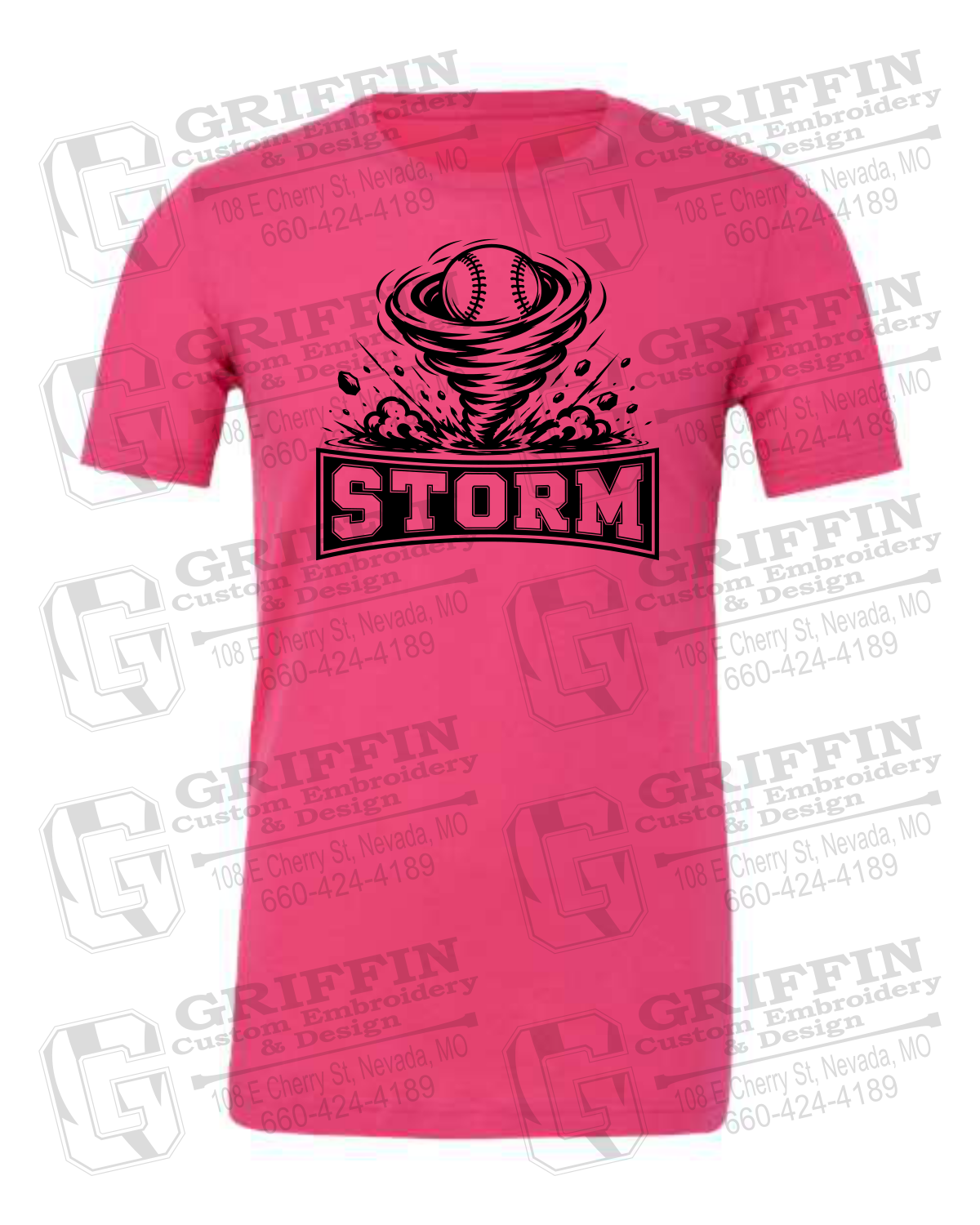 Cotton Short Sleeve T-Shirt - Pink Storm