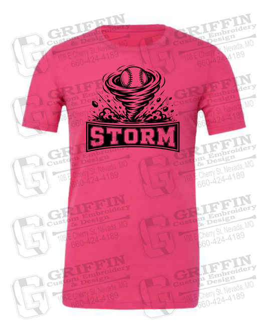 Cotton Short Sleeve T-Shirt - Pink Storm