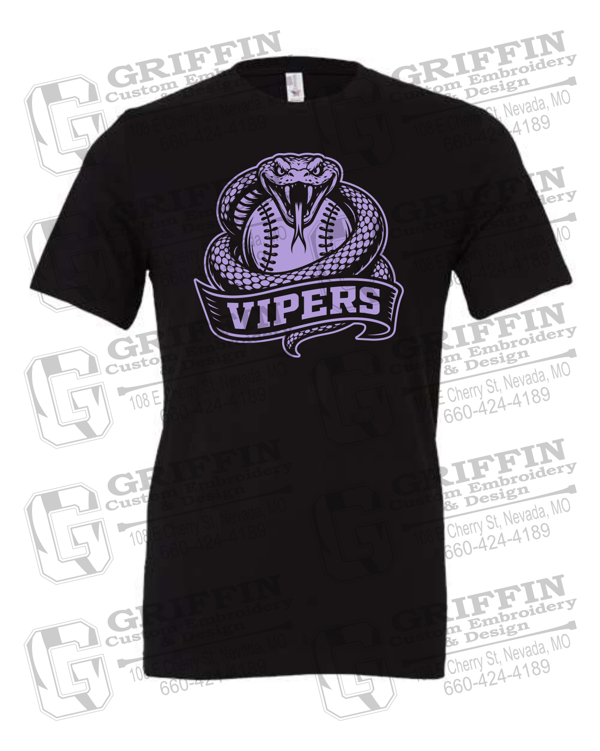 Cotton Short Sleeve T-Shirt - Violet Vipers