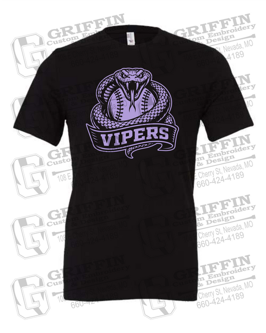 Cotton Short Sleeve T-Shirt - Violet Vipers