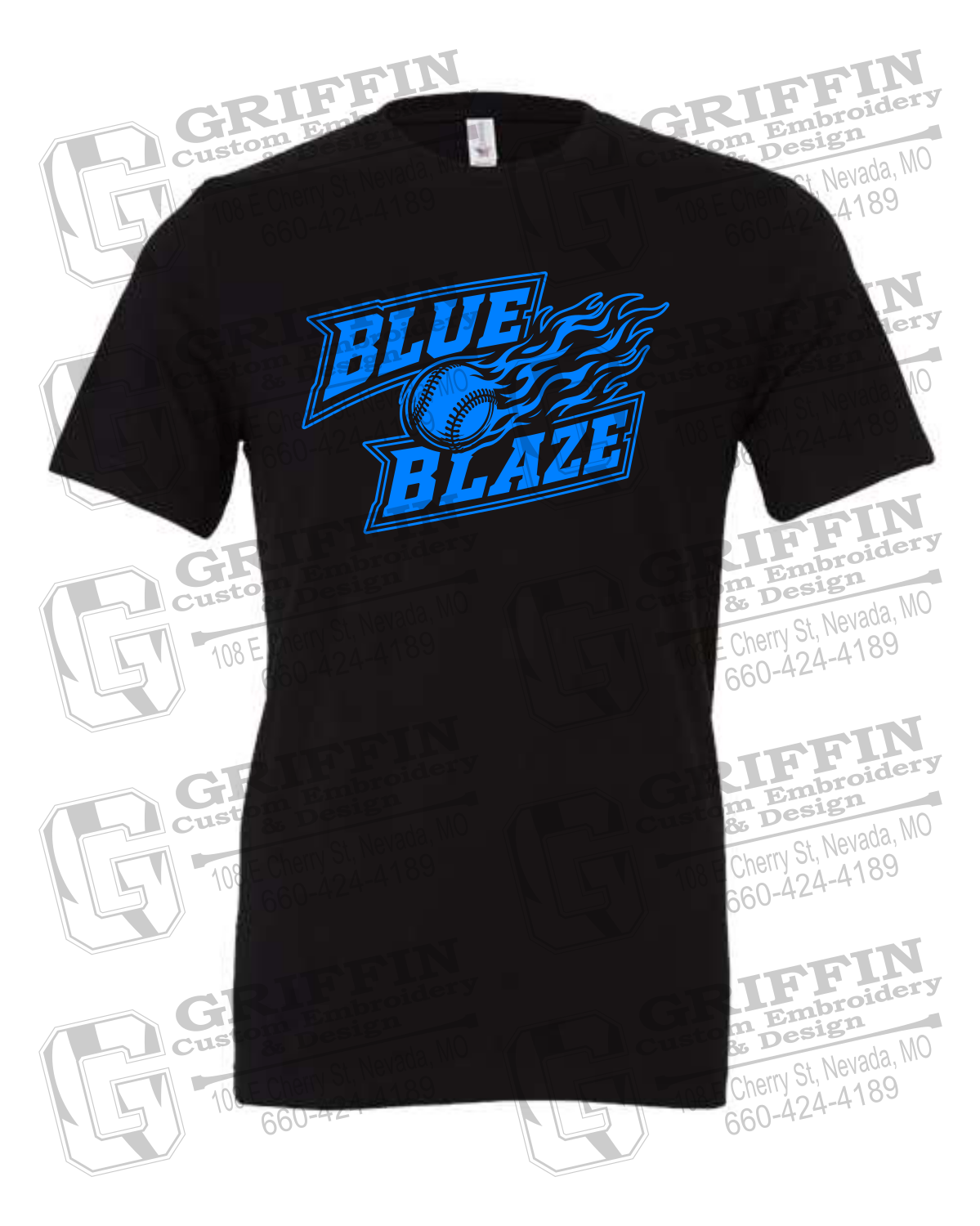 Cotton Short Sleeve T-Shirt - Blue Blaze
