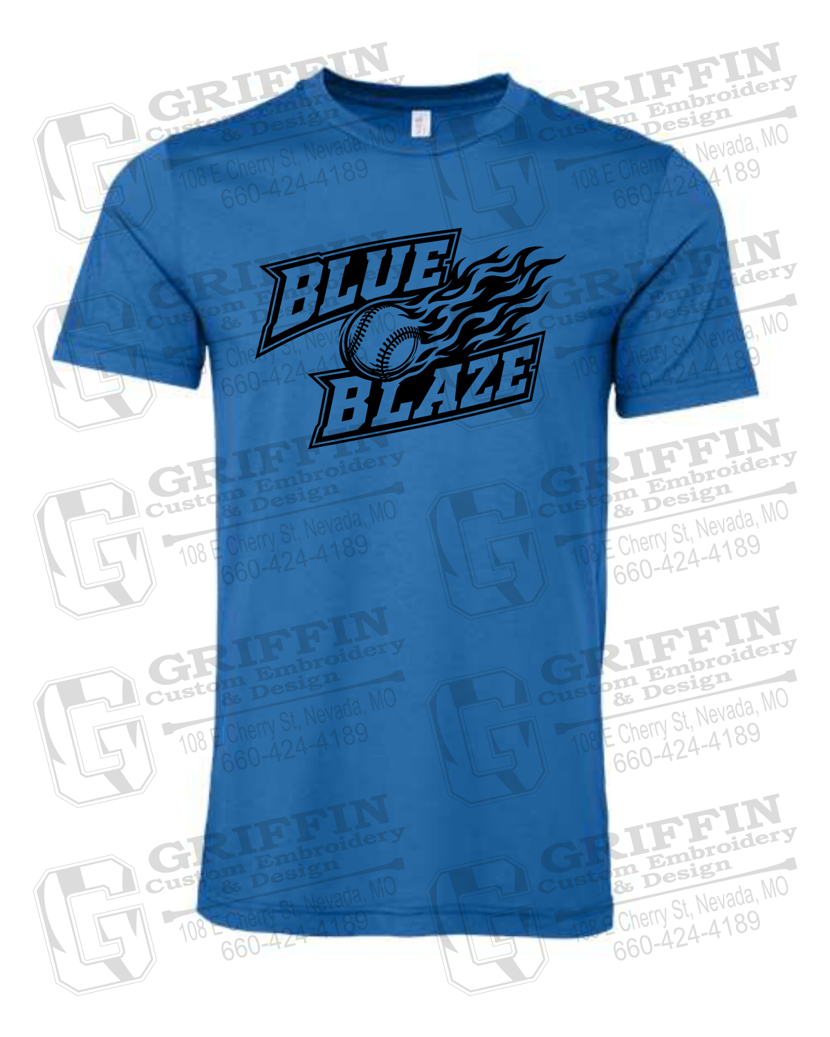 Cotton Short Sleeve T-Shirt - Blue Blaze