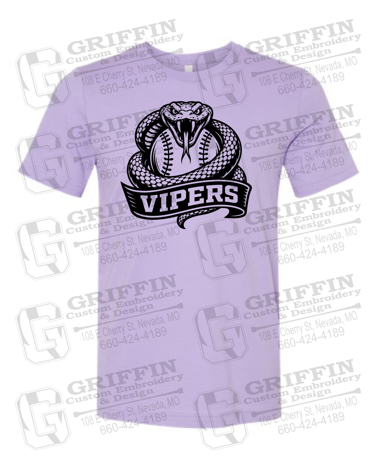 Cotton Short Sleeve T-Shirt - Violet Vipers