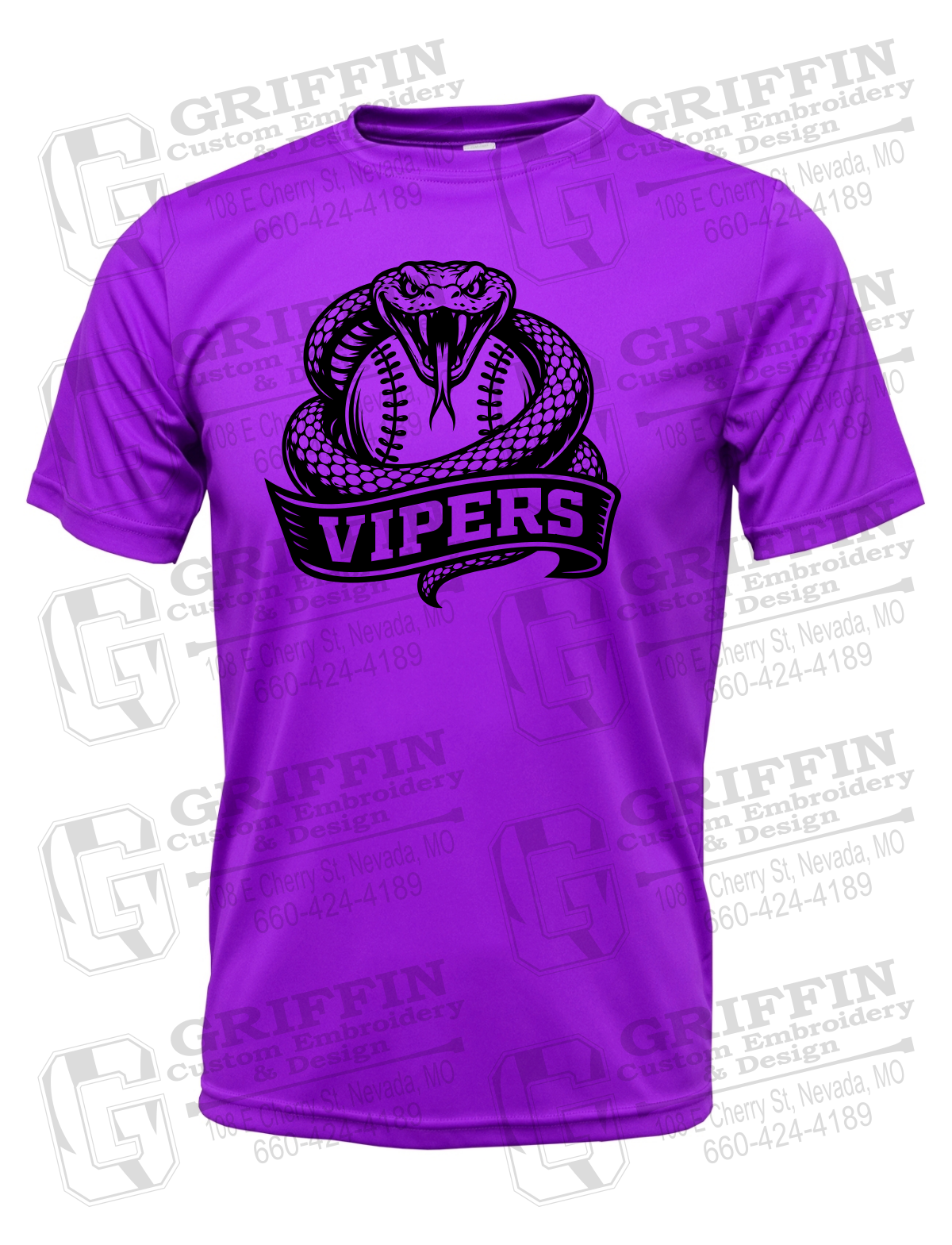 Dry-Fit Short Sleeve T-Shirt - Violet Vipers