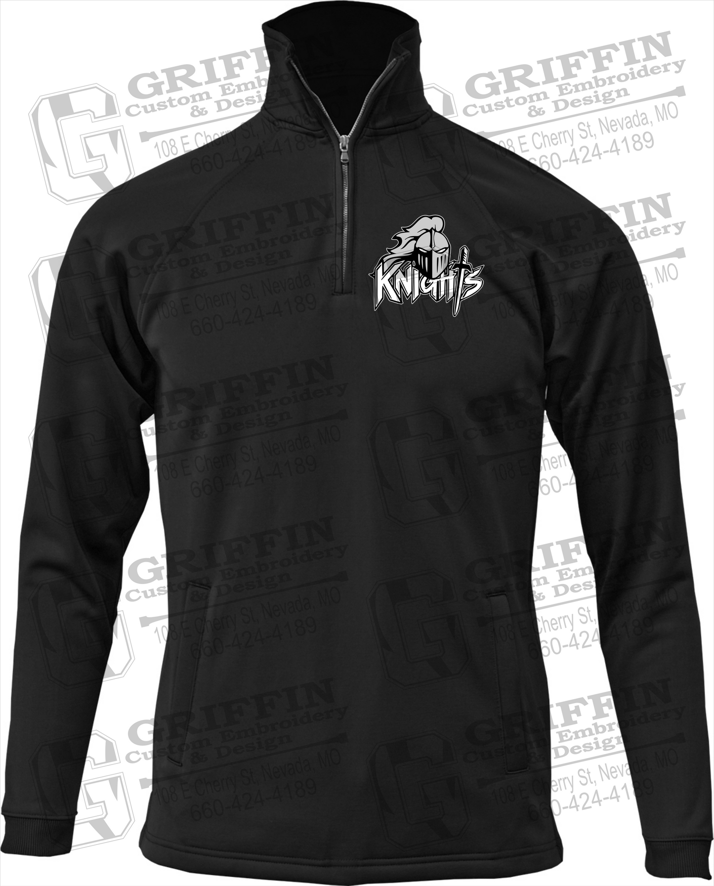 NEVC Knights 1/4 Zip Sweatshirt - Knights Full Logo