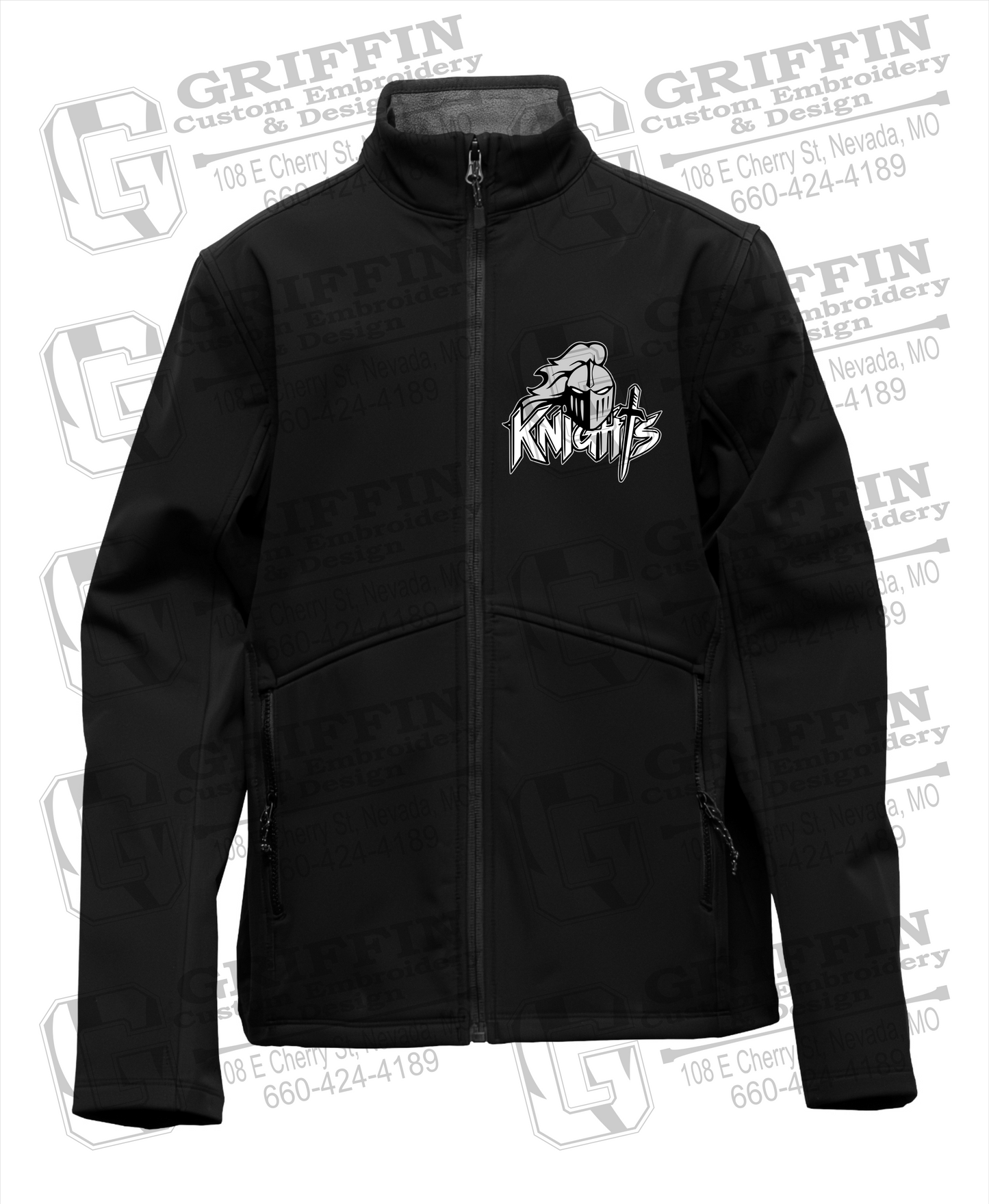 NEVC Knights Youth Softshell Jacket - Knights Full Logo