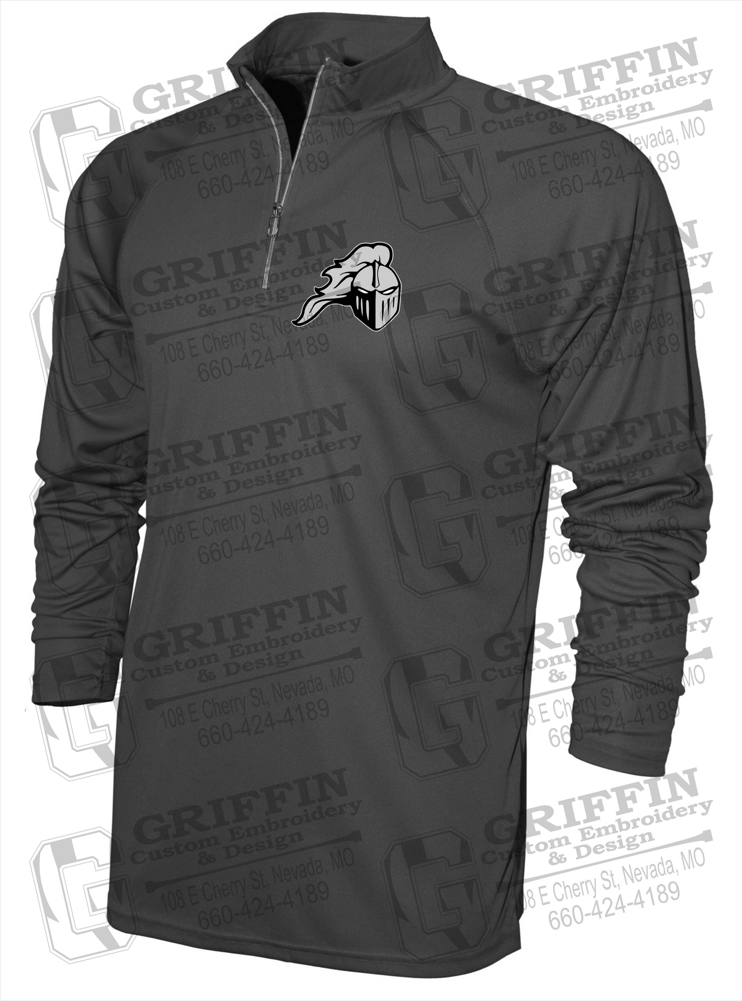 Men's Dry-Fit 1/4 Zip - NEVC Knights Helmet Logo