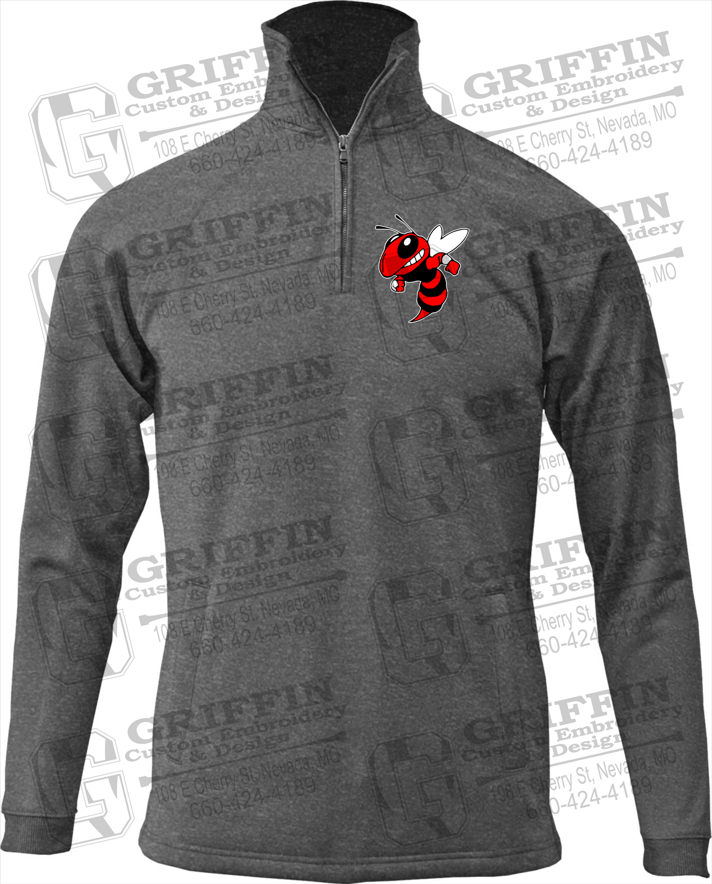 Performance Fleece 1/4 Zip Sweatshirt - Hume Hornets Logo
