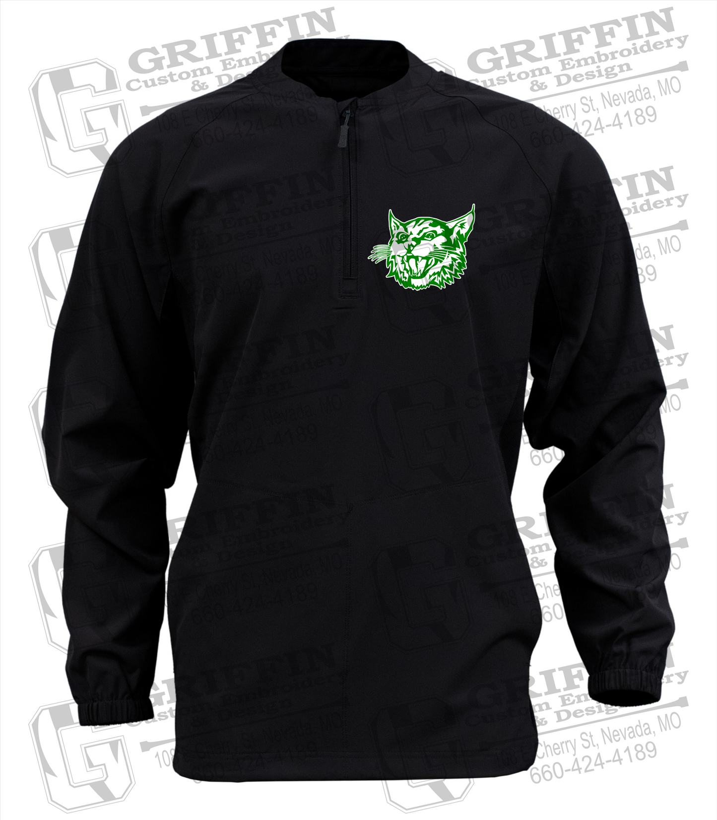 Long Sleeve Cage Jacket - Bronaugh Wildcats Logo