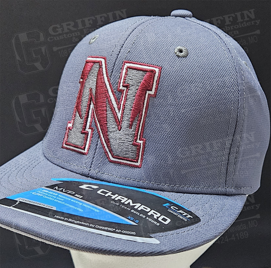 3D Embroidered MVP Fitted Cap - Graphite w/ Nevada N Logo