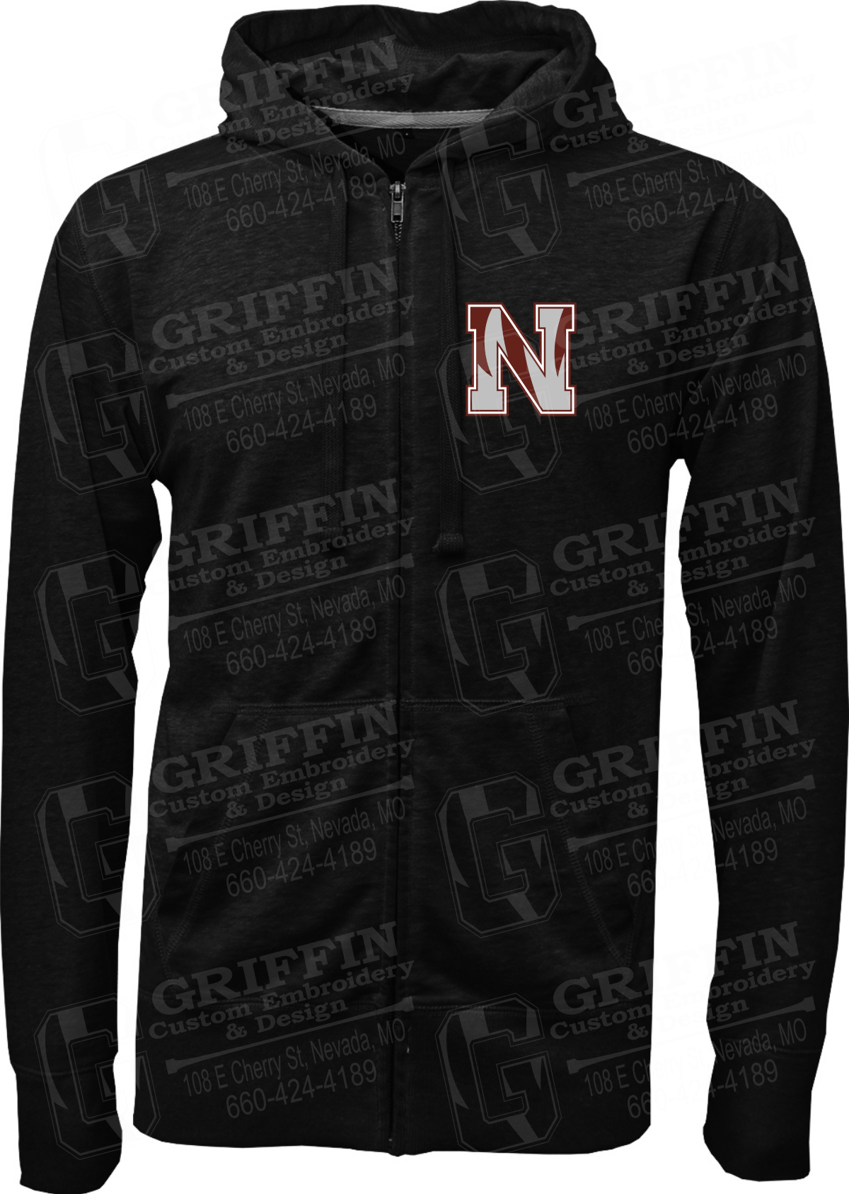 Burnout Fleece Full-Zip Hoodie - Nevada Tigers Tiger N Logo