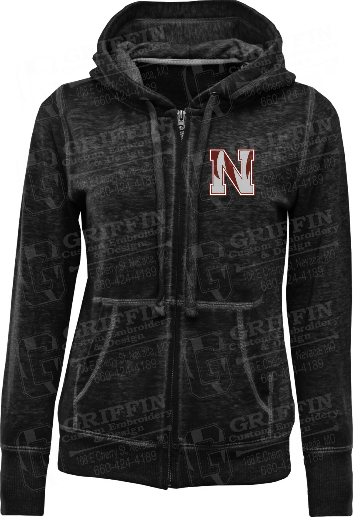 Burnout Fleece Full-Zip Hoodie - Nevada Tigers Tiger N Logo