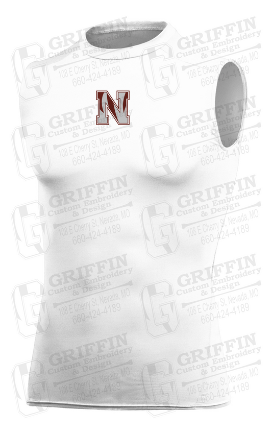 Mens Sleeveless Compression Shirt - Football - Nevada N Logo