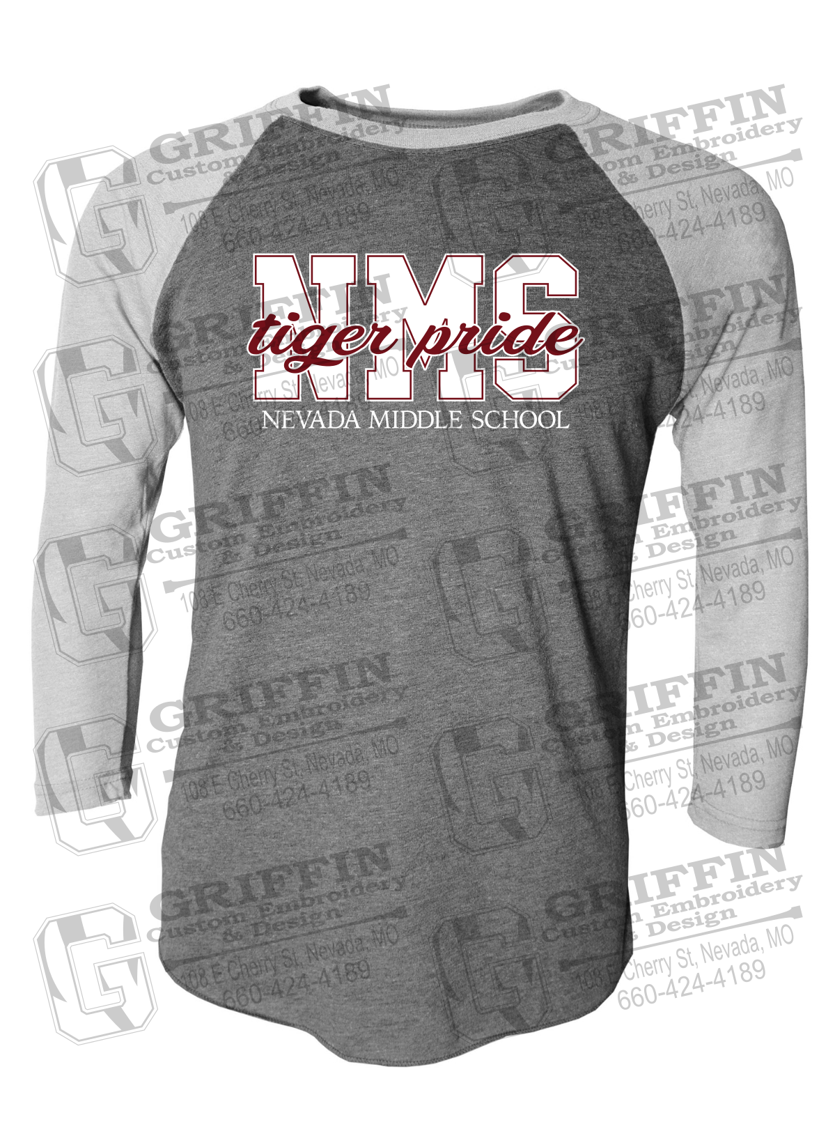 Tri-Blend Raglan Sleeve T-Shirt - Nevada Tigers NMS-001