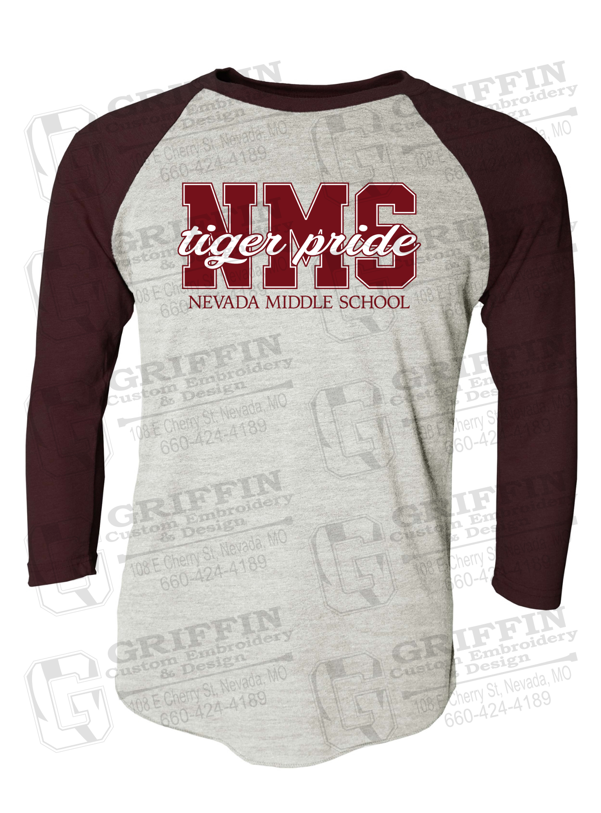 Tri-Blend Raglan Sleeve T-Shirt - Nevada Tigers NMS-001