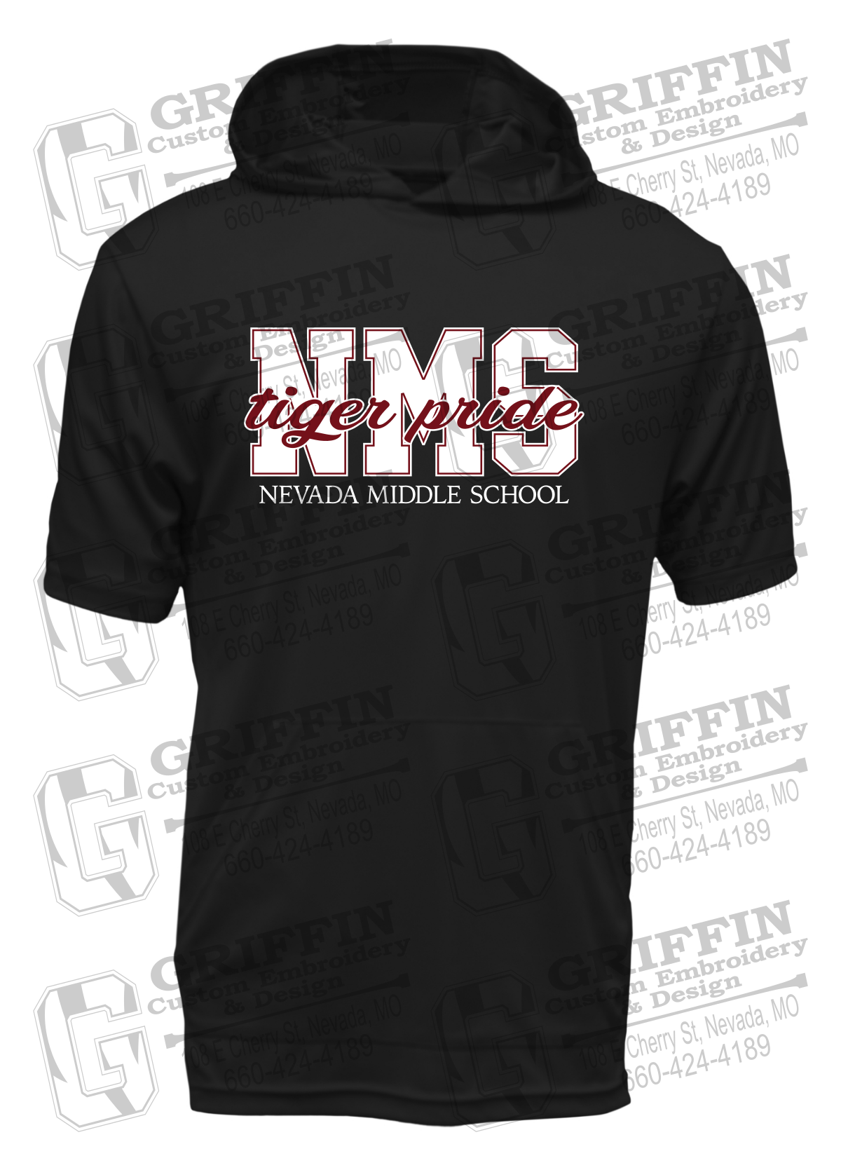 Dry-Fit Short Sleeve T-Shirt Hoodie - Nevada Tigers NMS-001