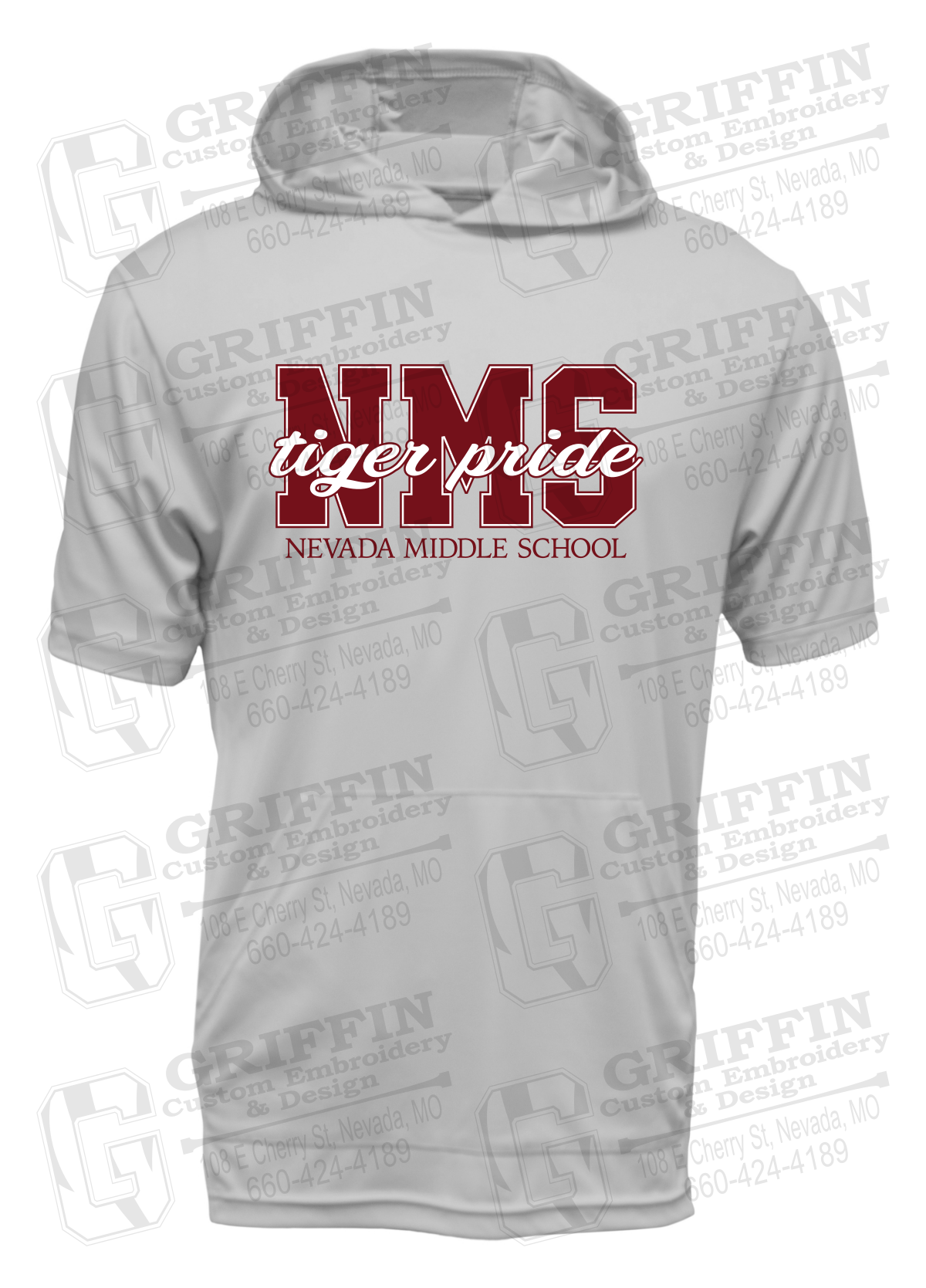Dry-Fit Short Sleeve T-Shirt Hoodie - Nevada Tigers NMS-001