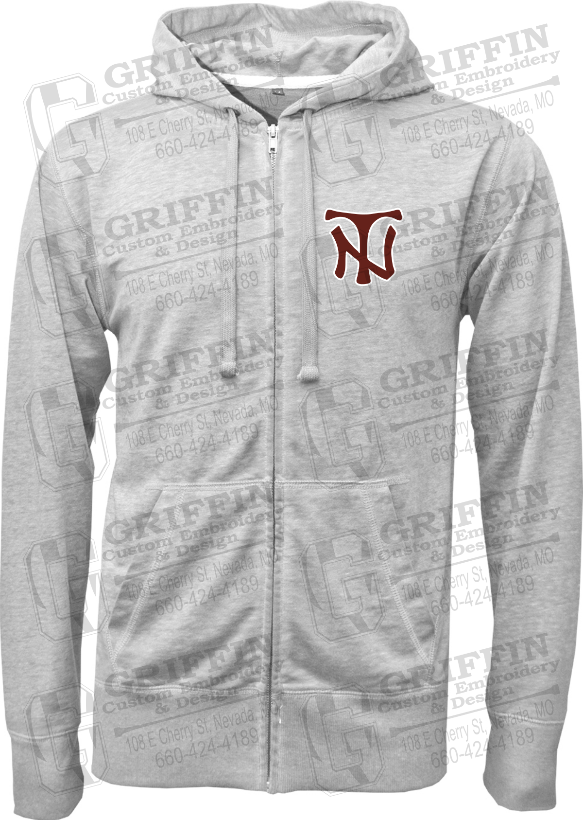 Burnout Fleece Full-Zip Hoodie - Nevada Tigers Tiger NT Logo