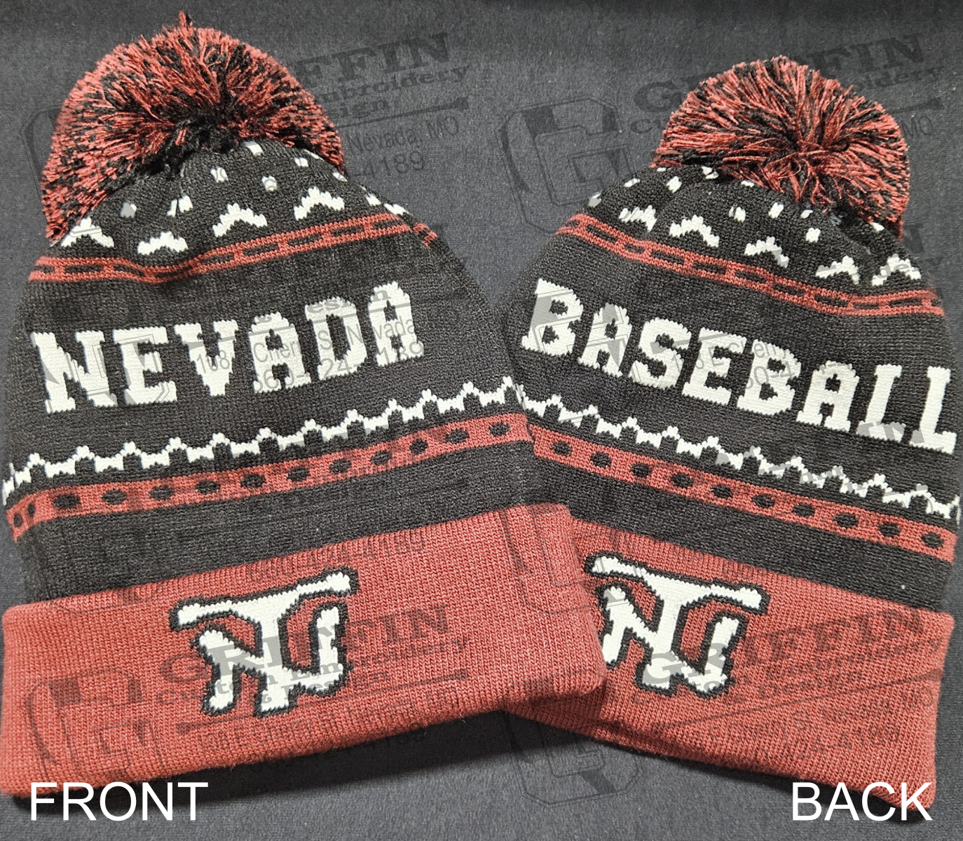 Peartop Beanie - Baseball - Nevada Tigers 001