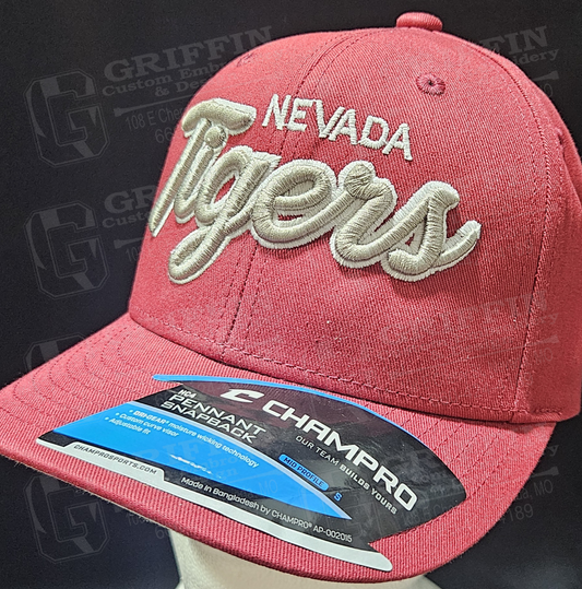 3D Embroidered Pennant Snapback Cap - Cardinal w/ Nevada Tigers