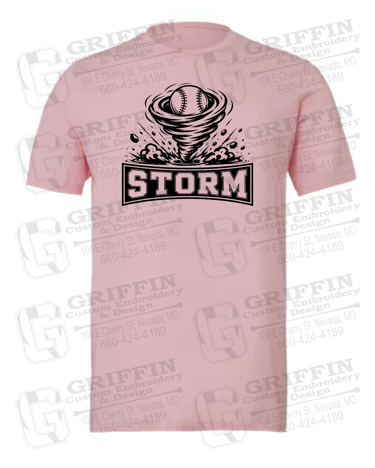 Cotton Short Sleeve T-Shirt - Pink Storm