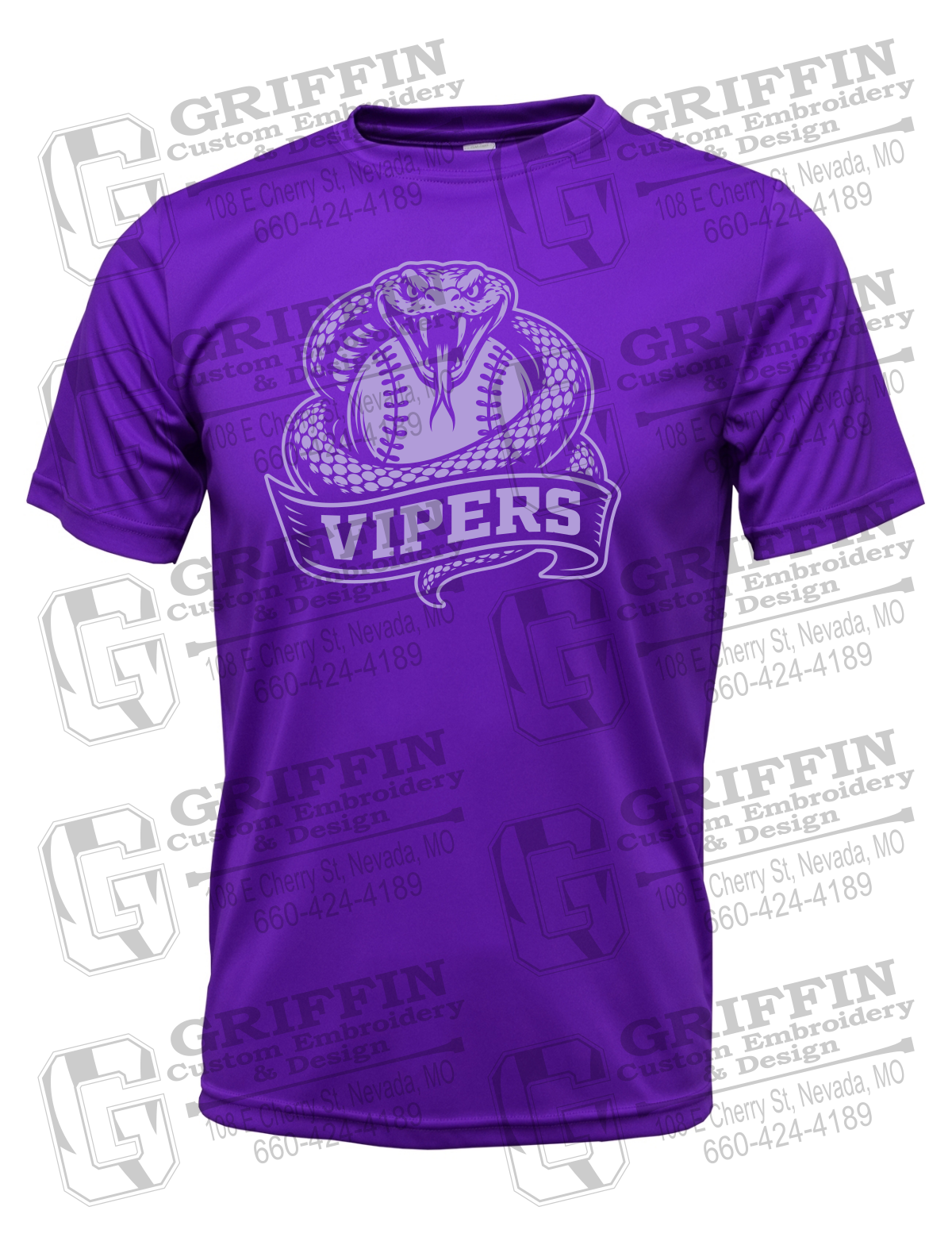 Dry-Fit Short Sleeve T-Shirt - Violet Vipers