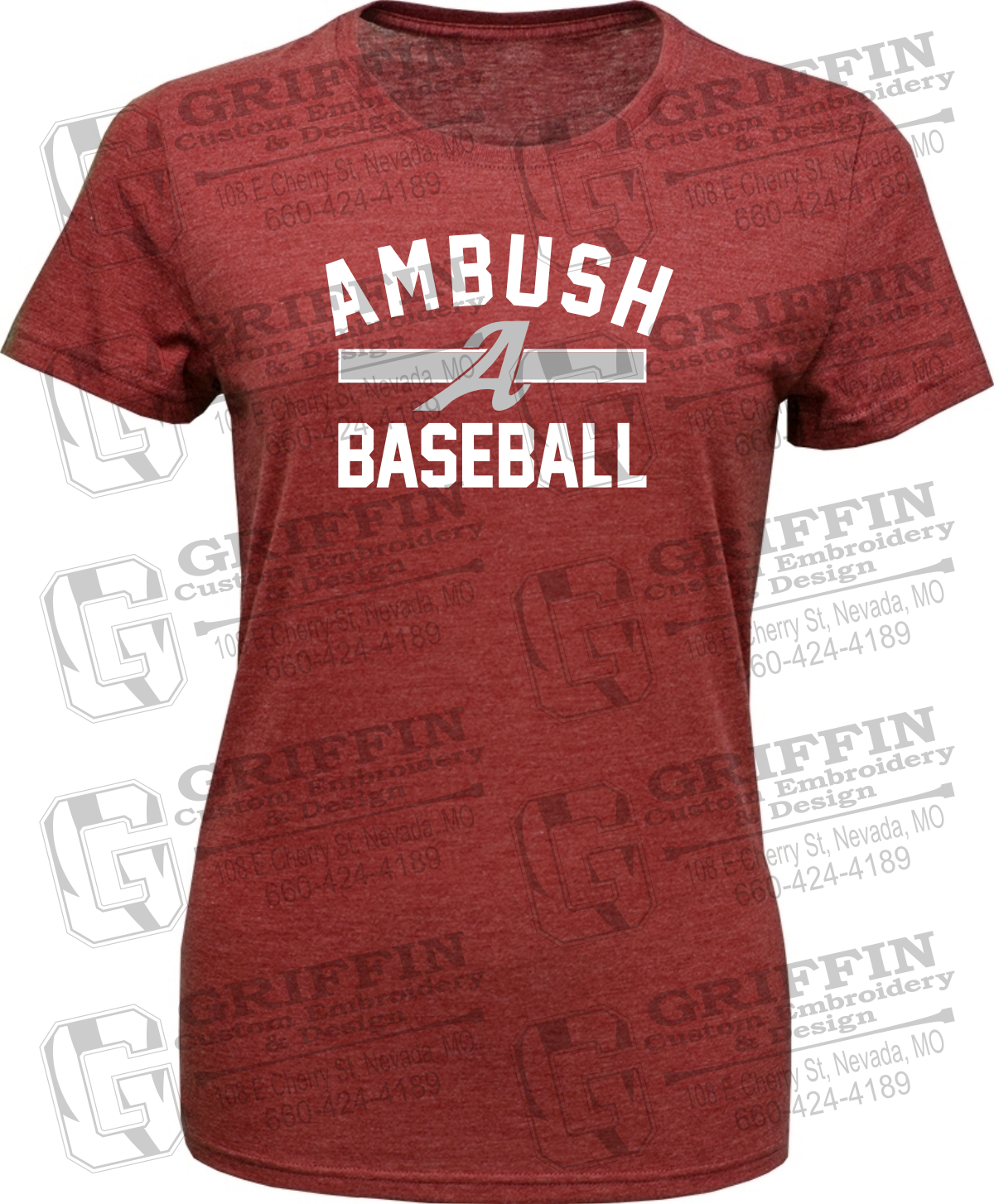 Womens Tri-Blend T-Shirt - Ambush Baseball 25-S