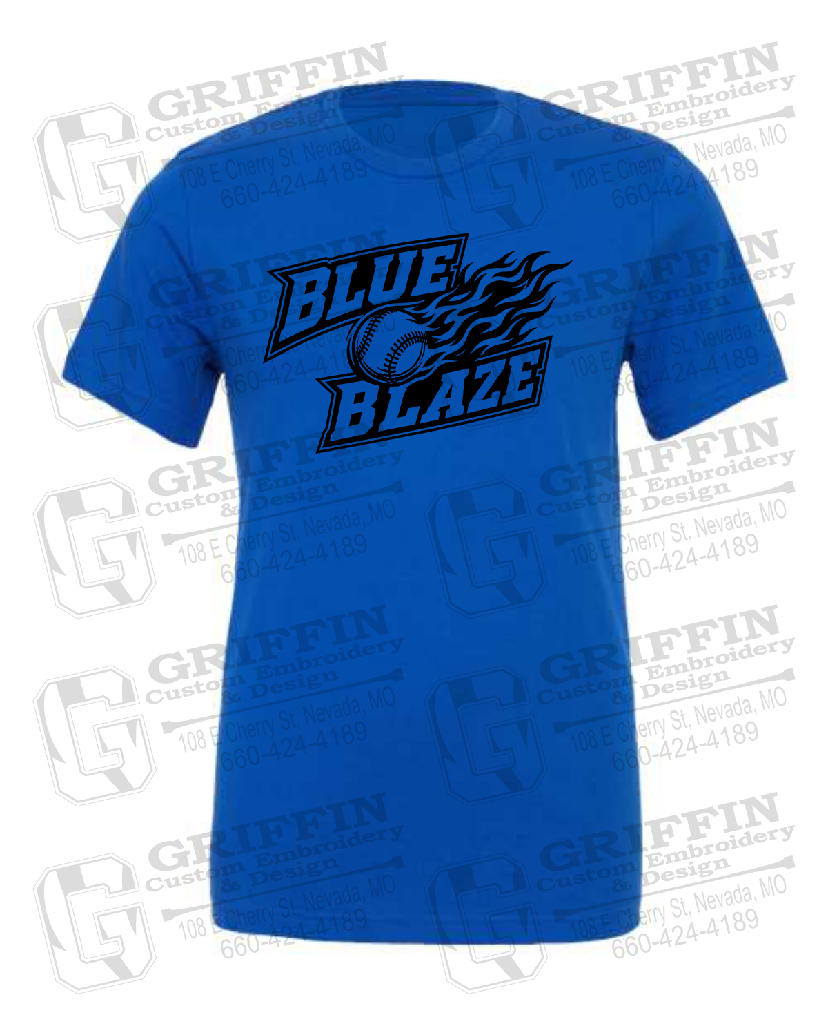 Cotton Short Sleeve T-Shirt - Blue Blaze