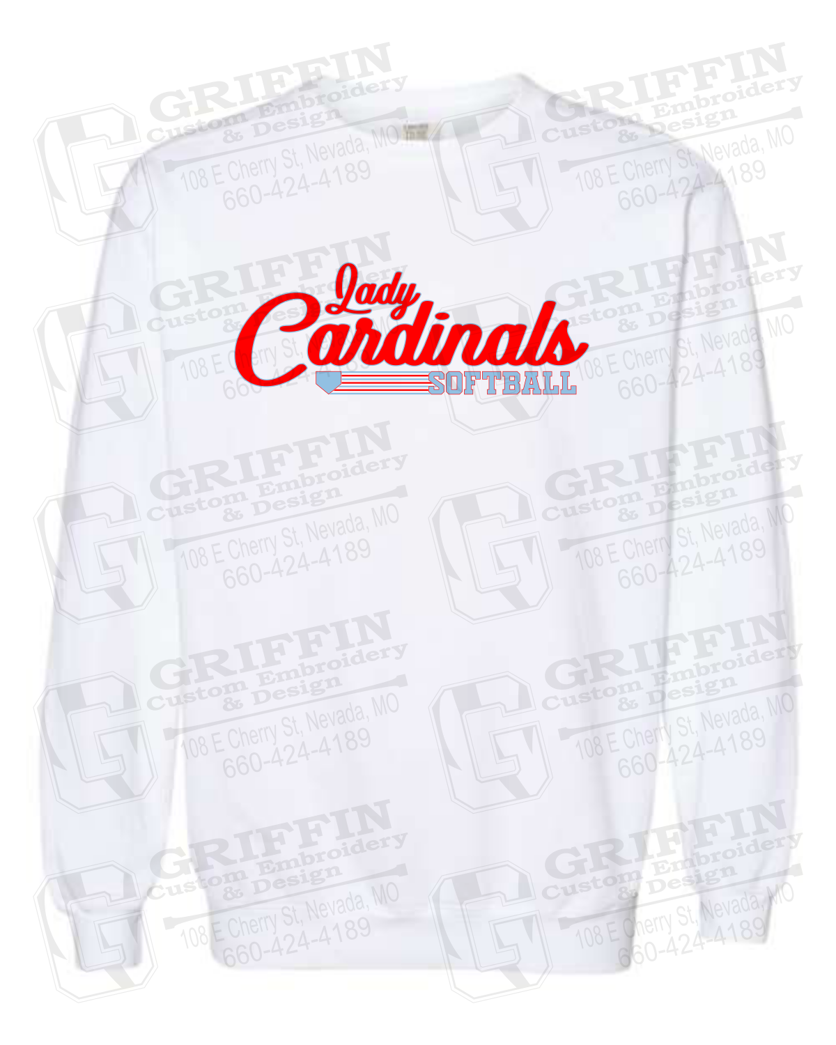 Comfort Colors Crewneck Sweatshirt - Lady Cardinals Softball 26-B