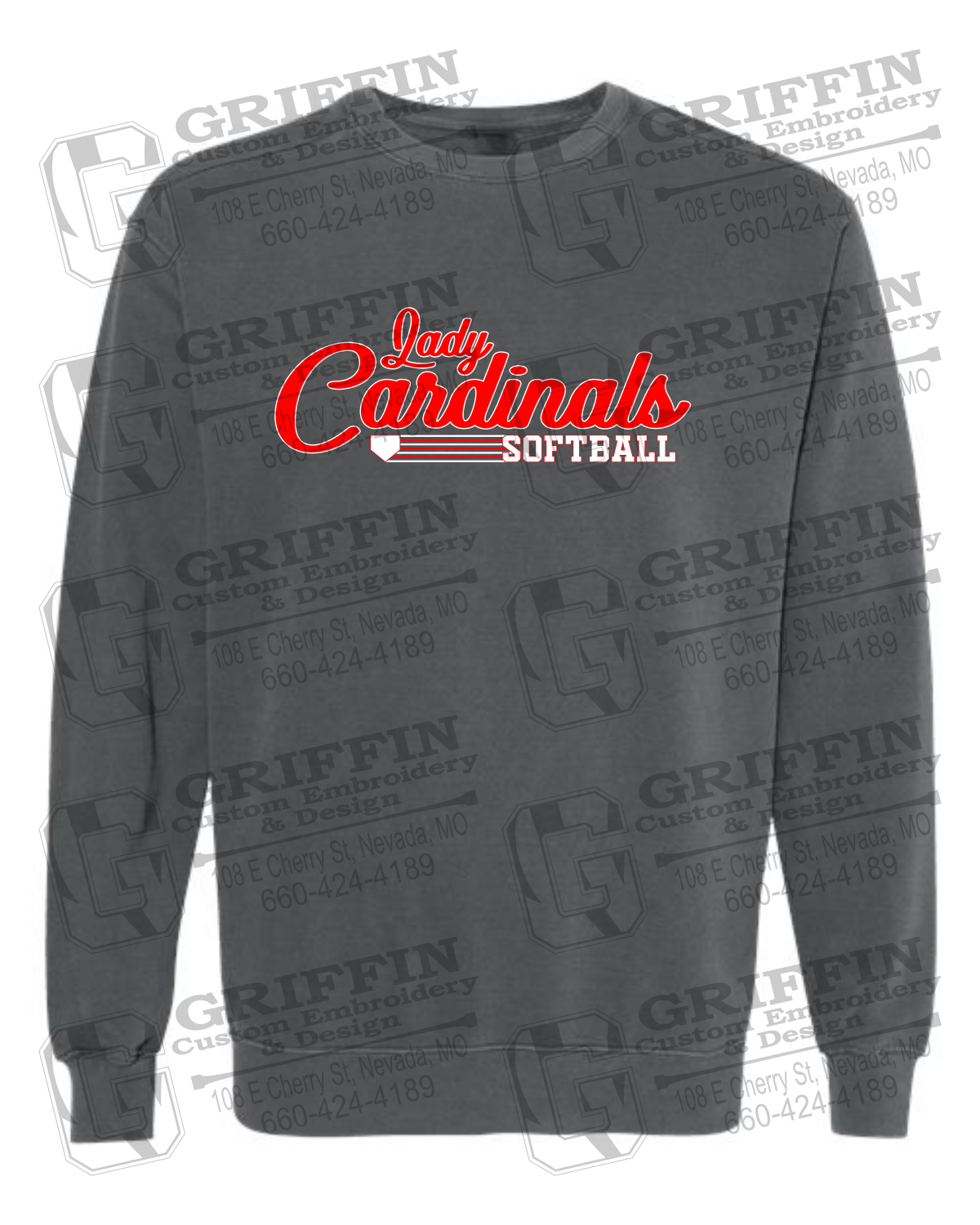 Comfort Colors Crewneck Sweatshirt - Lady Cardinals Softball 26-B