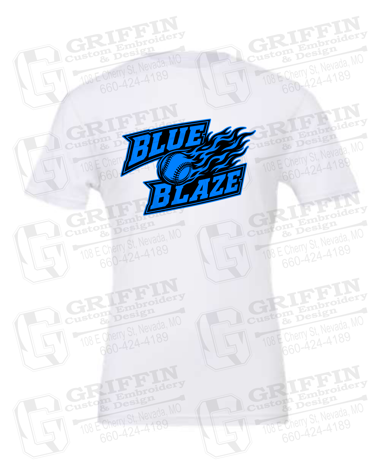 Cotton Short Sleeve T-Shirt - Blue Blaze