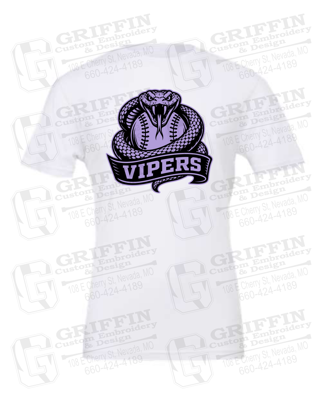 Cotton Short Sleeve T-Shirt - Violet Vipers