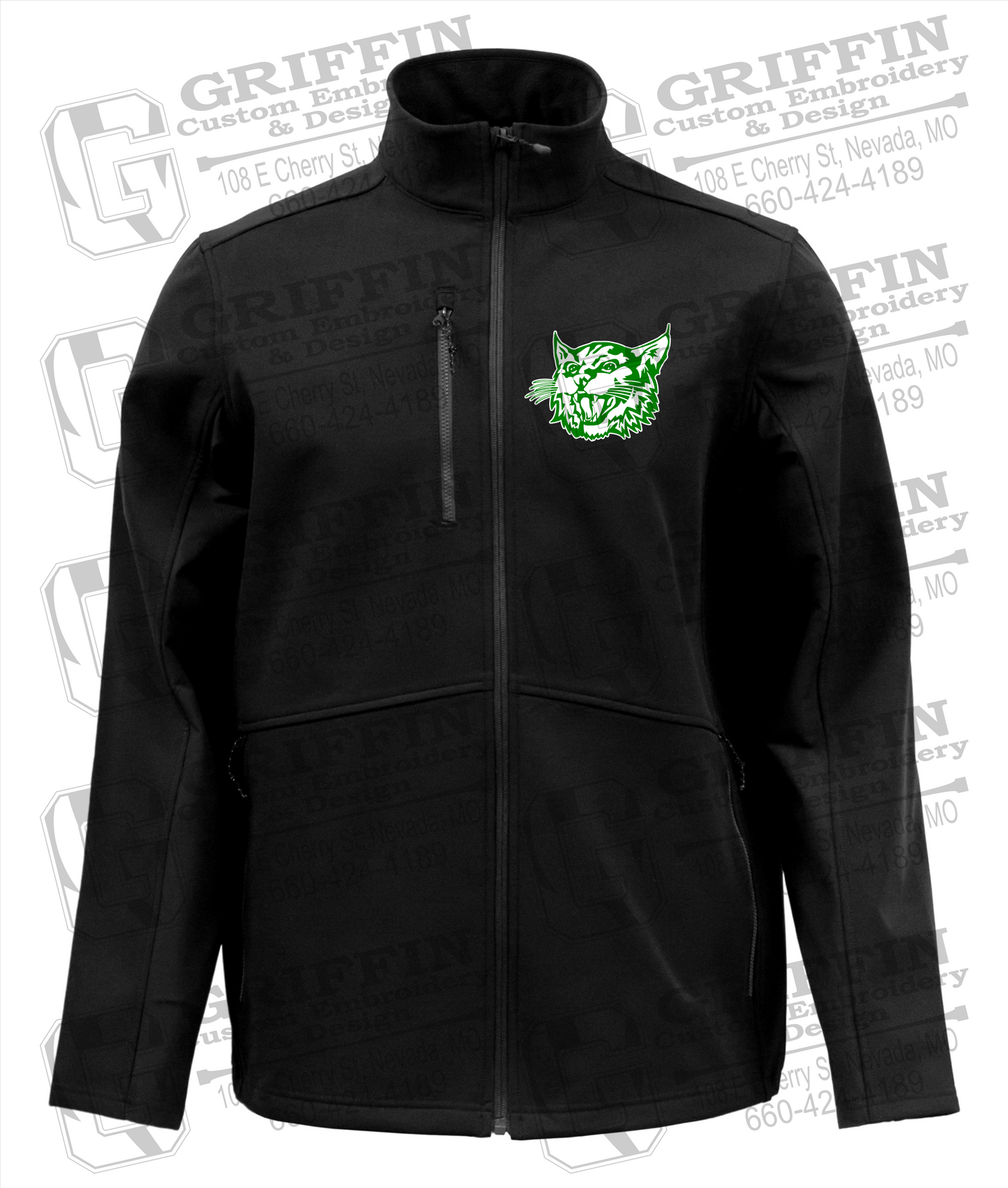 Bronaugh Wildcats Mens Softshell Jacket - Wildcat Logo