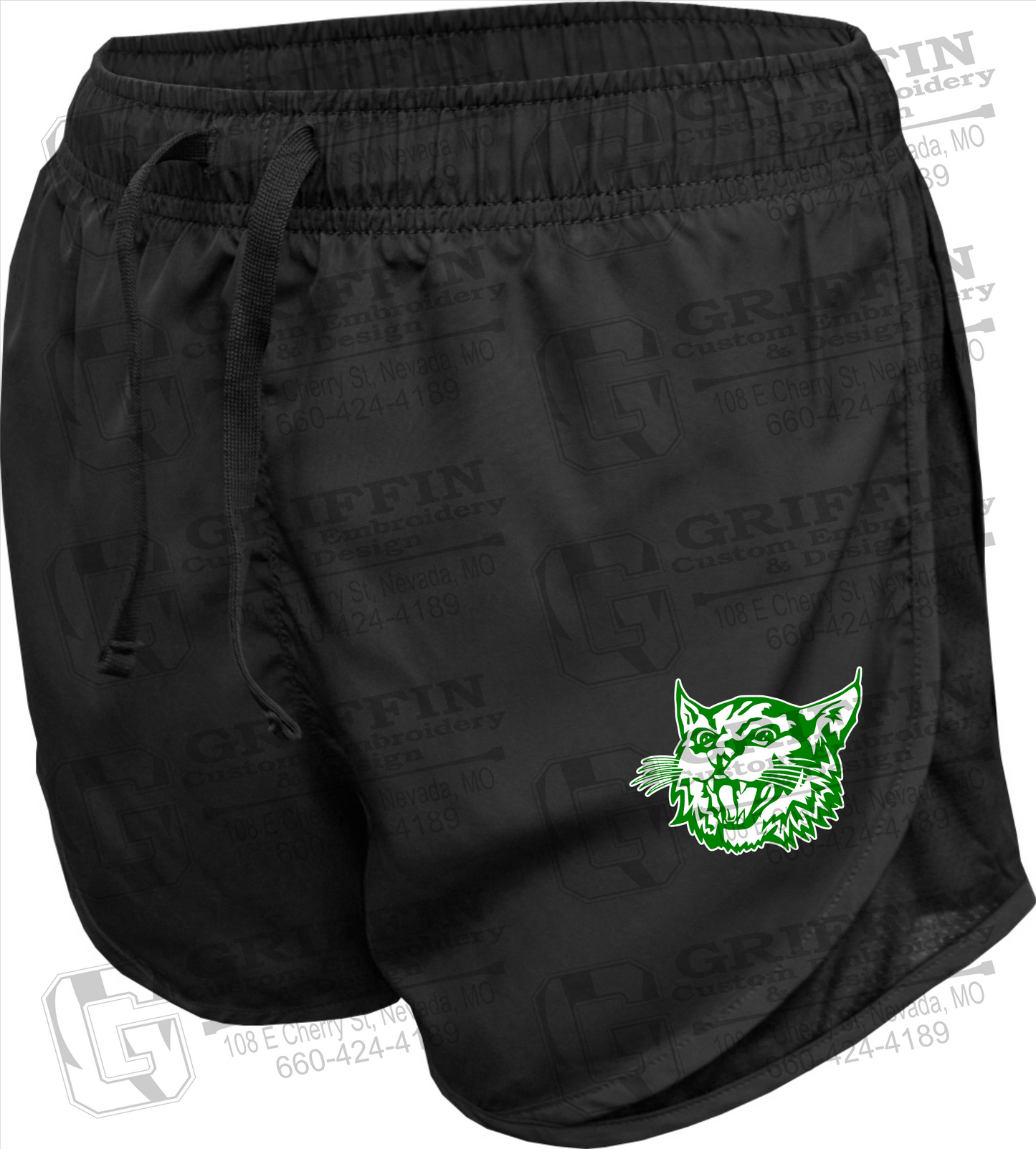 Bronaugh Wildcats Womens Running Shorts - Wildcat Logo