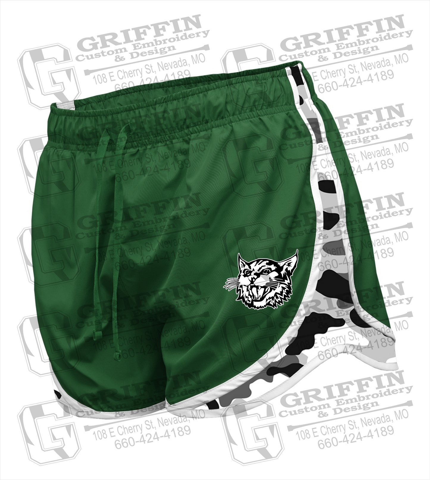 Bronaugh Wildcats Girls Running Shorts - Wildcat Logo