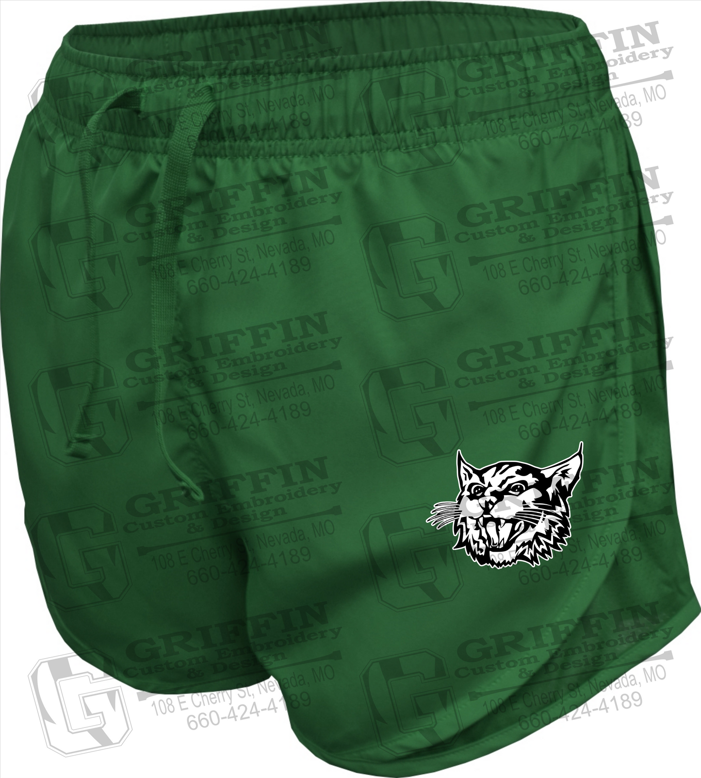 Bronaugh Wildcats Girls Running Shorts - Wildcat Logo