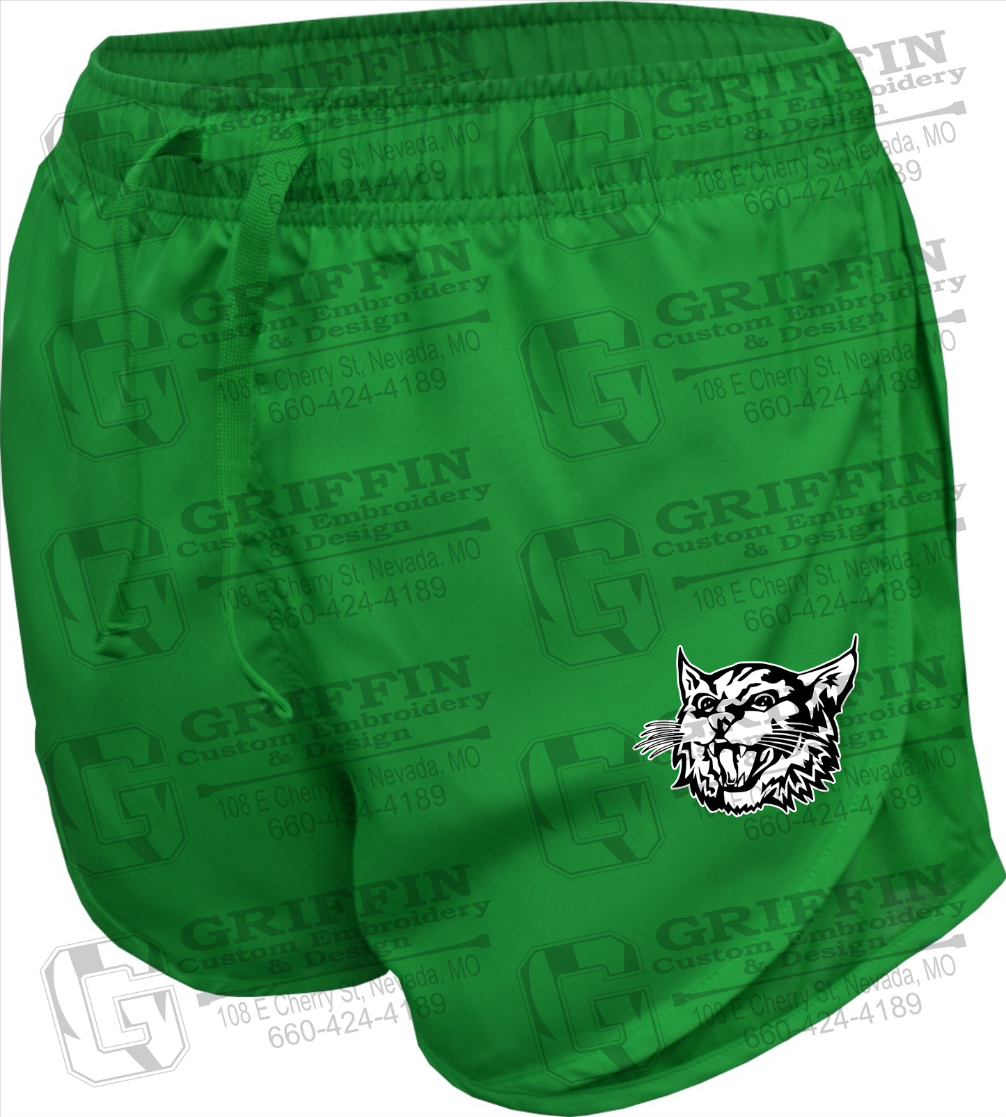 Bronaugh Wildcats Girls Running Shorts - Wildcat Logo