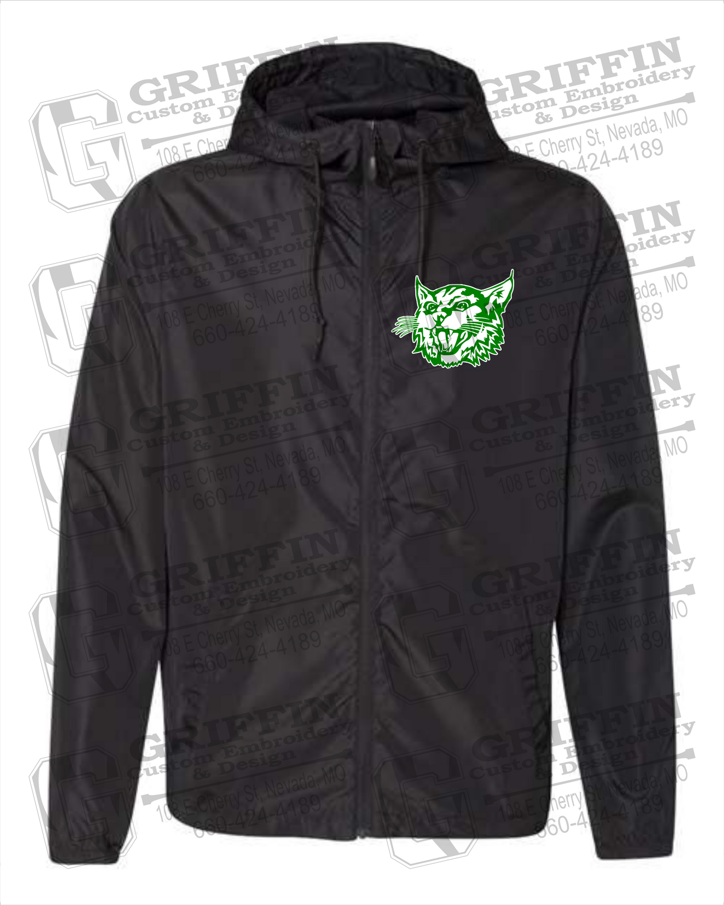 Bronaugh Wildcats Youth Lightweight Windbreaker - Wildcat Logo