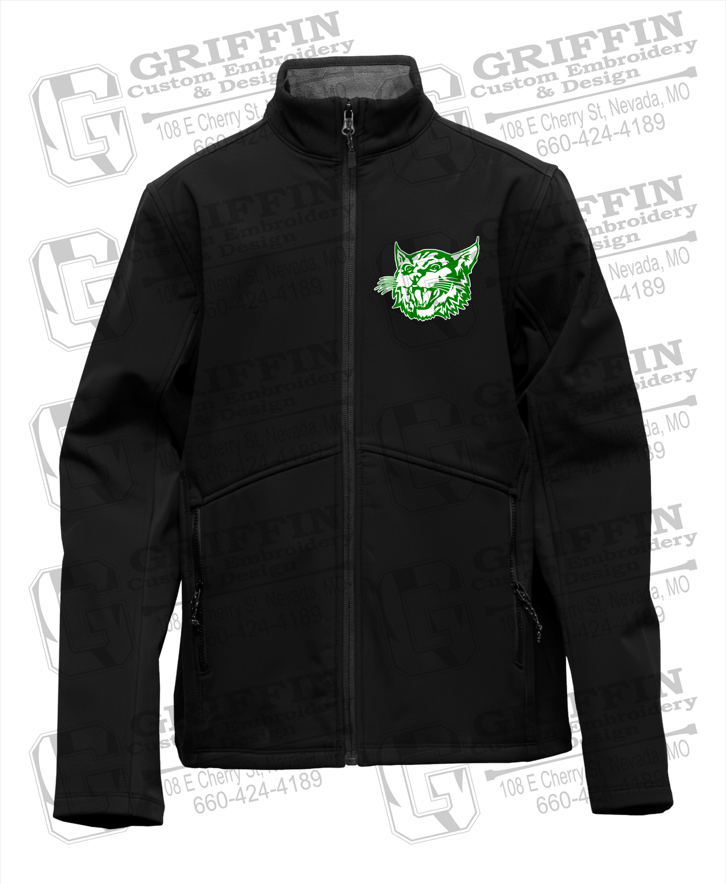 Bronaugh Wildcats Youth Softshell Jacket - Wildcat Logo