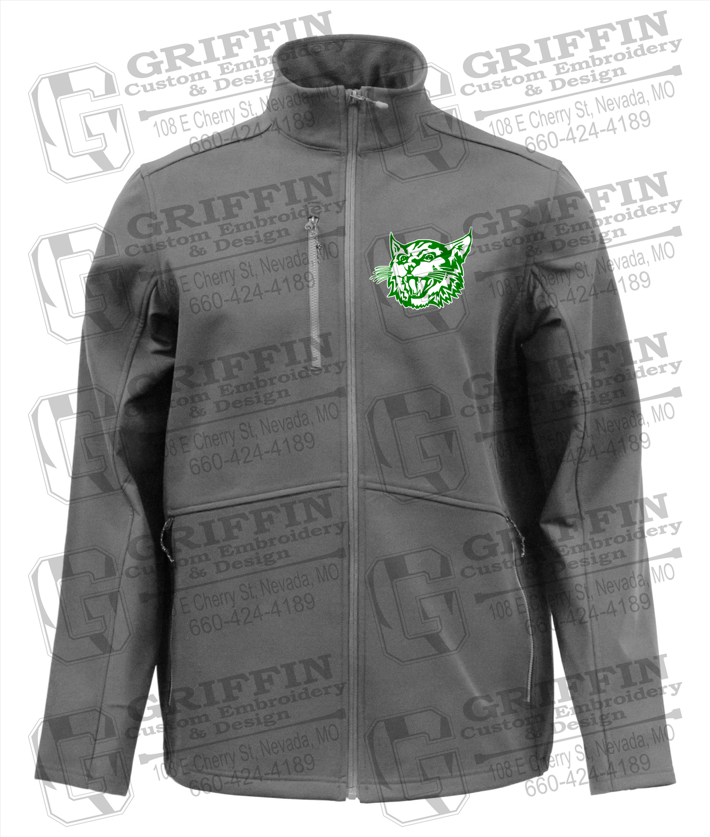 Bronaugh Wildcats Mens Softshell Jacket - Wildcat Logo