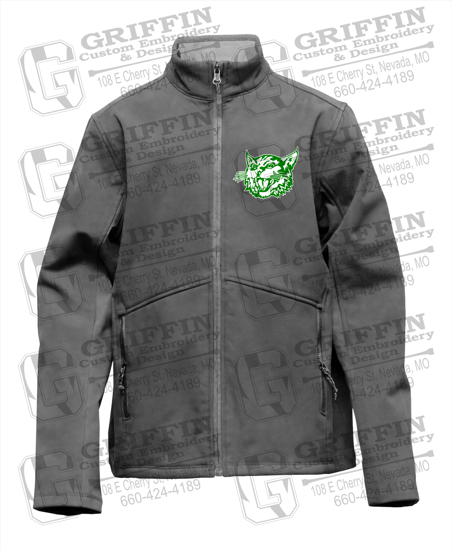 Bronaugh Wildcats Youth Softshell Jacket - Wildcat Logo