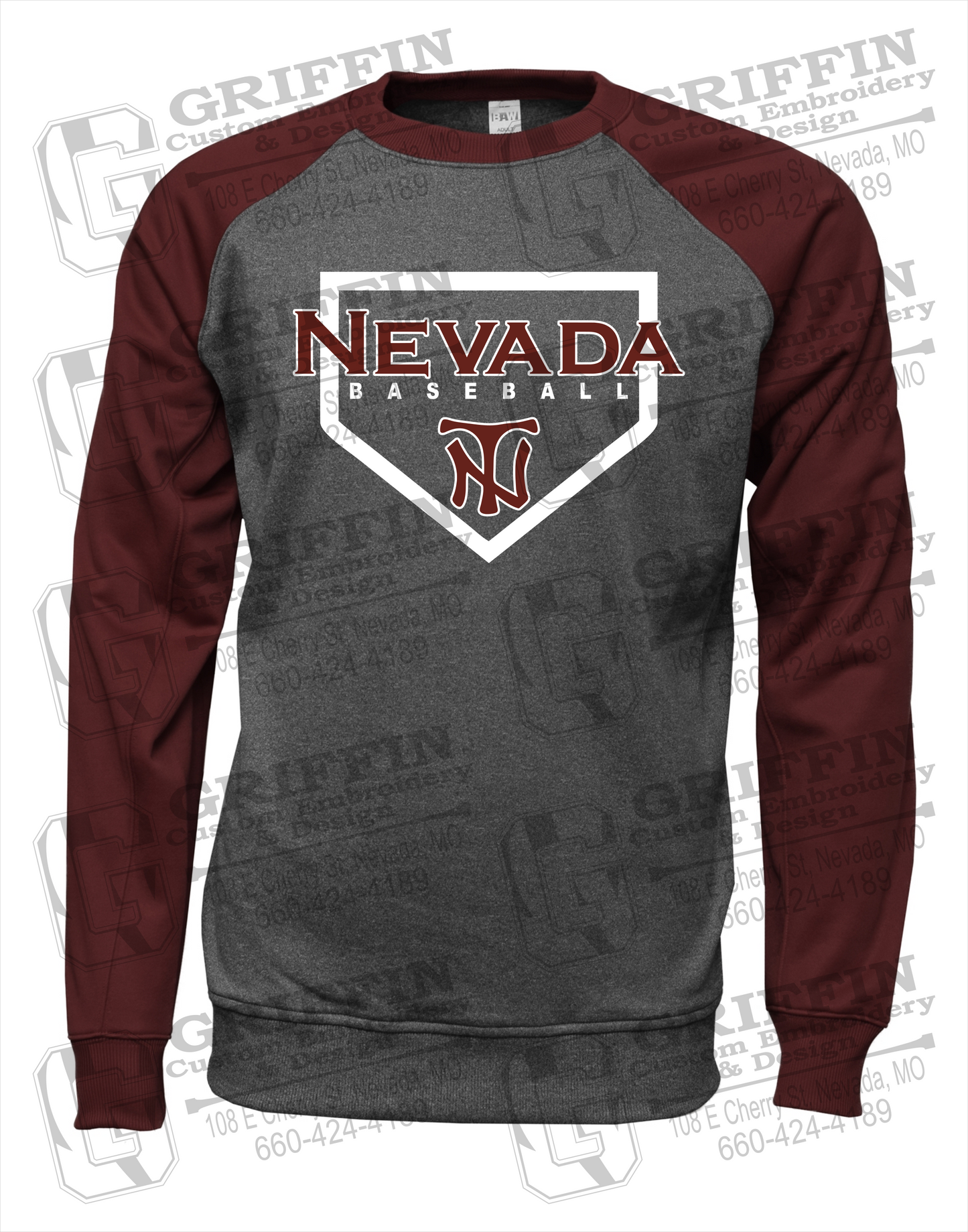 Nevada Tigers 21-S Raglan Sweatshirt - Baseball