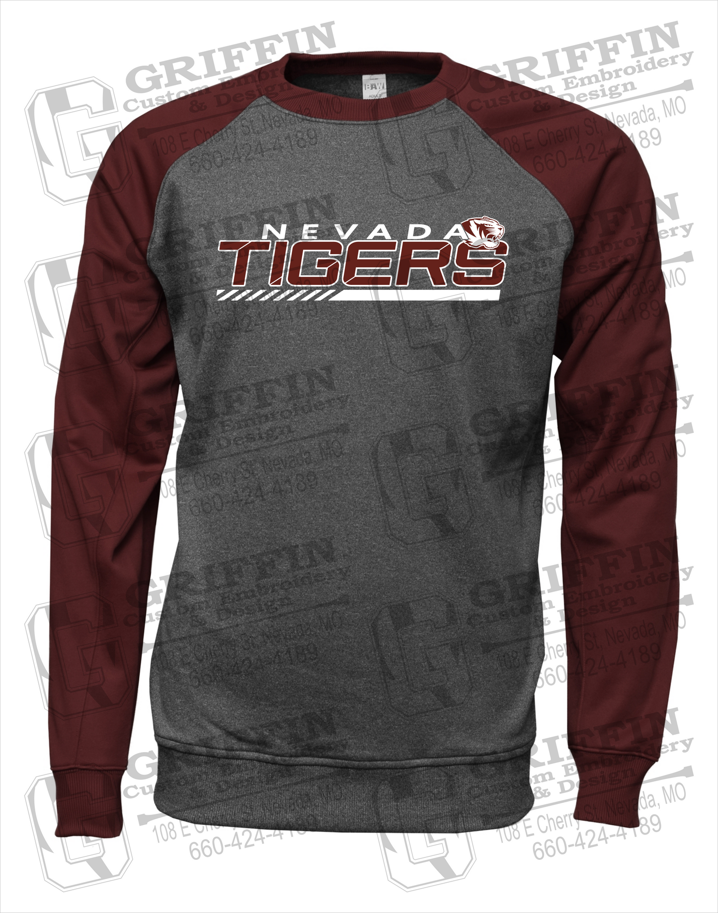 Nevada Tigers 22-E Youth Raglan Sweatshirt