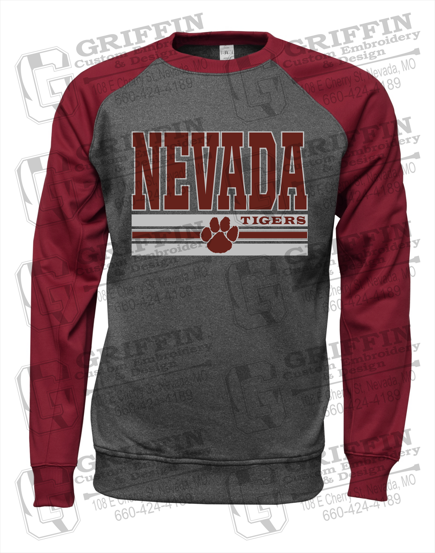 Nevada Tigers 22-V Raglan Sweatshirt