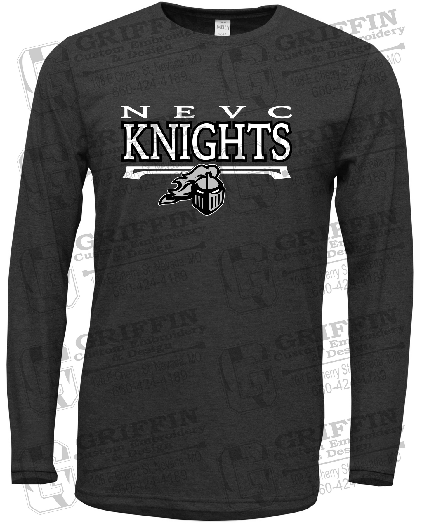 Soft-Tek Long Sleeve T-Shirt - NEVC Knights 23-A