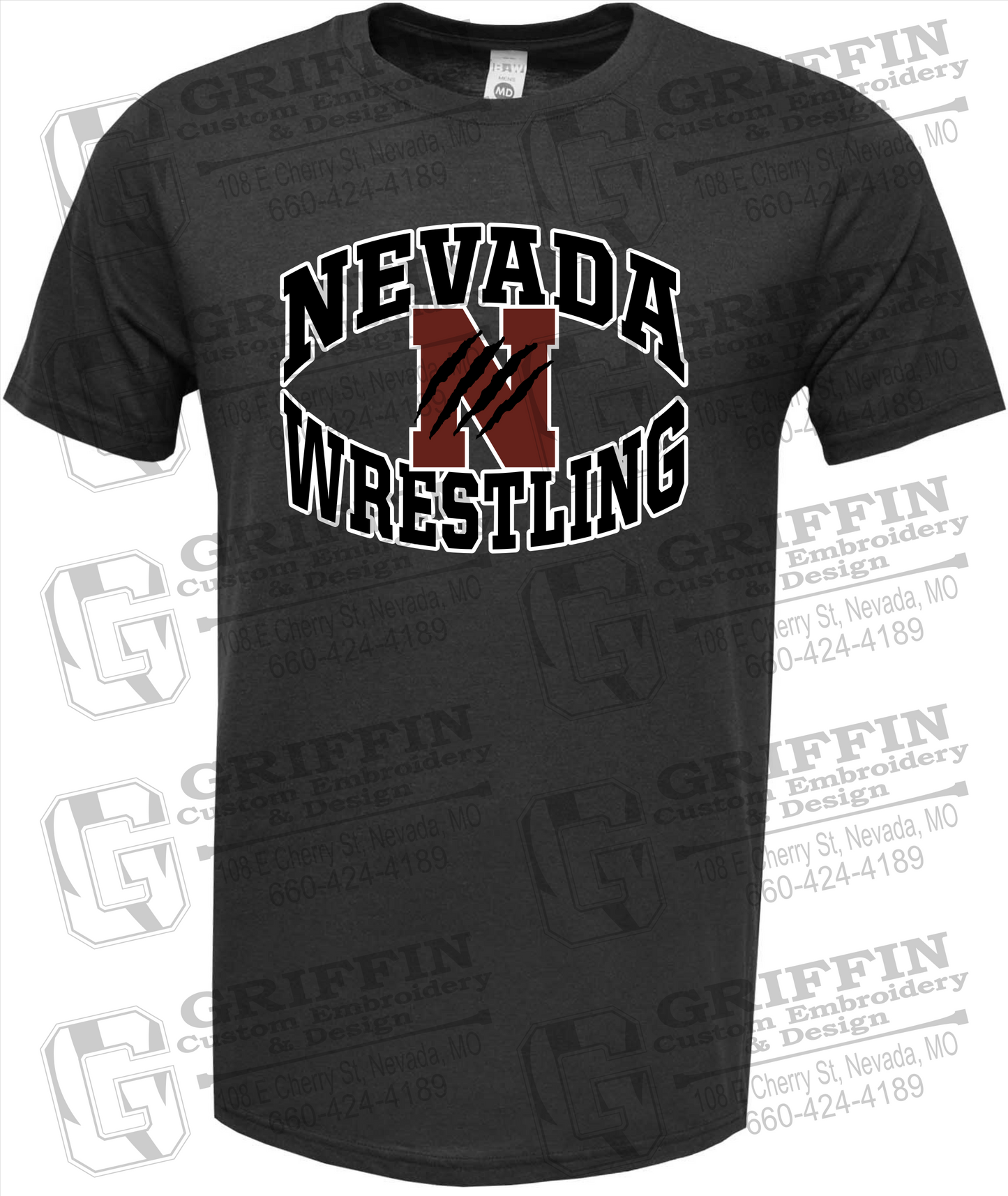 Soft-Tek Short Sleeve T-Shirt - Wrestling - Nevada Tigers 23-H