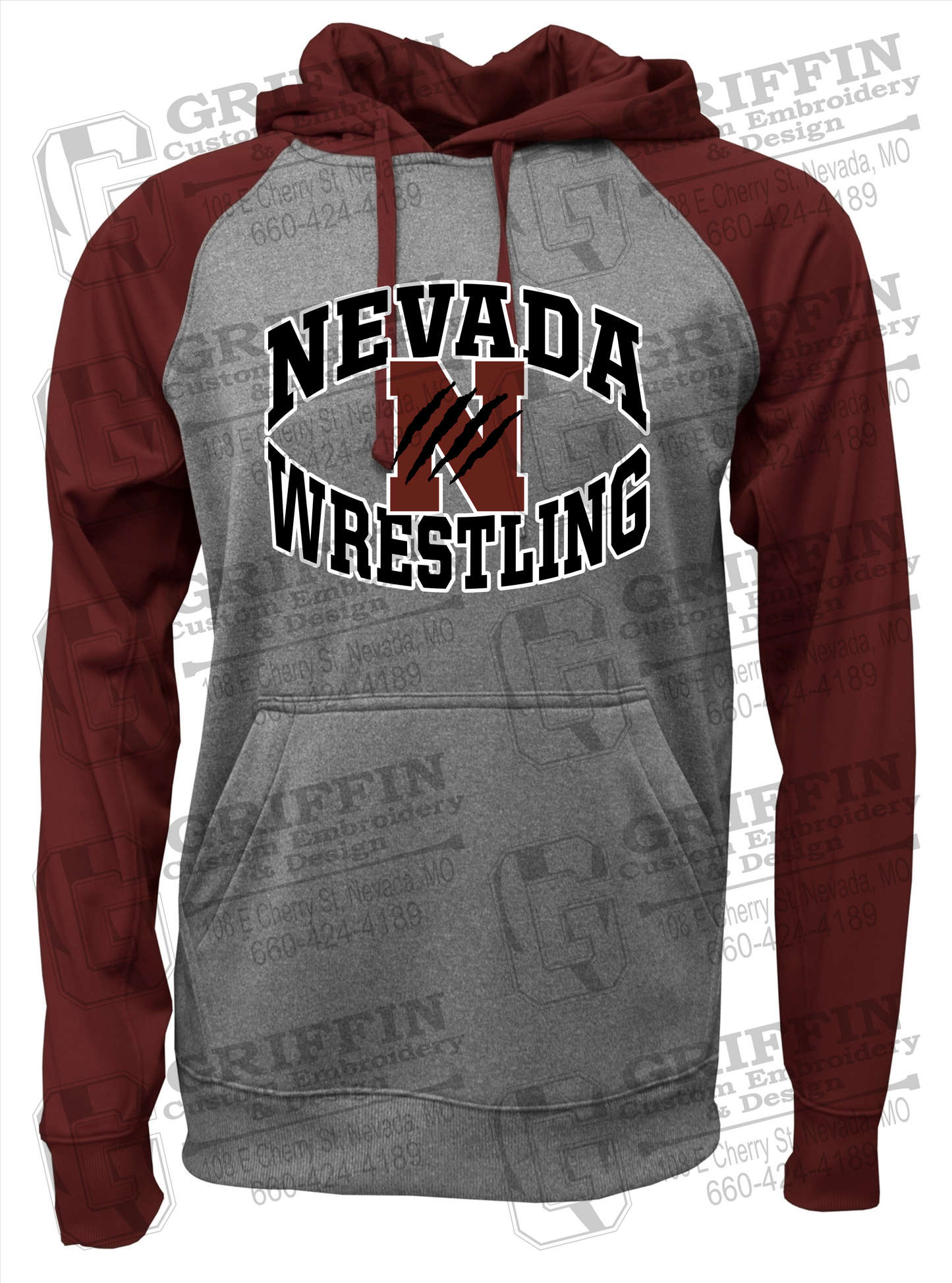 Nevada Tigers 23-H Raglan Hoodie - Wrestling