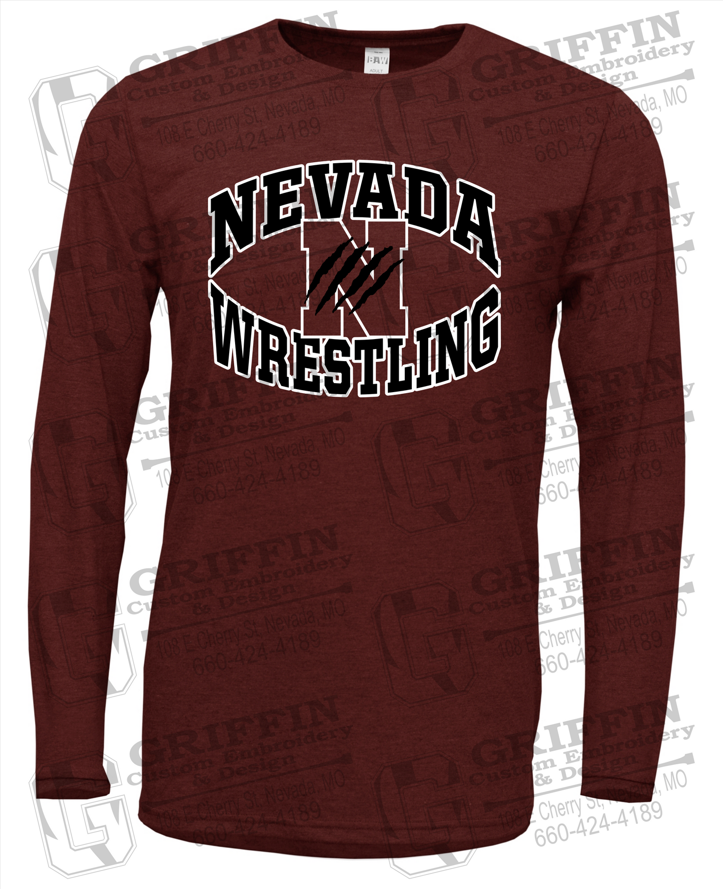 Soft-Tek Long Sleeve T-Shirt - Wrestling - Nevada Tigers 23-H