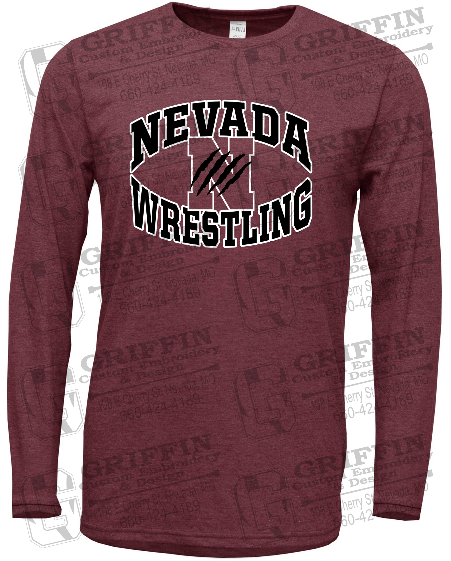 Soft-Tek Long Sleeve T-Shirt - Wrestling - Nevada Tigers 23-H